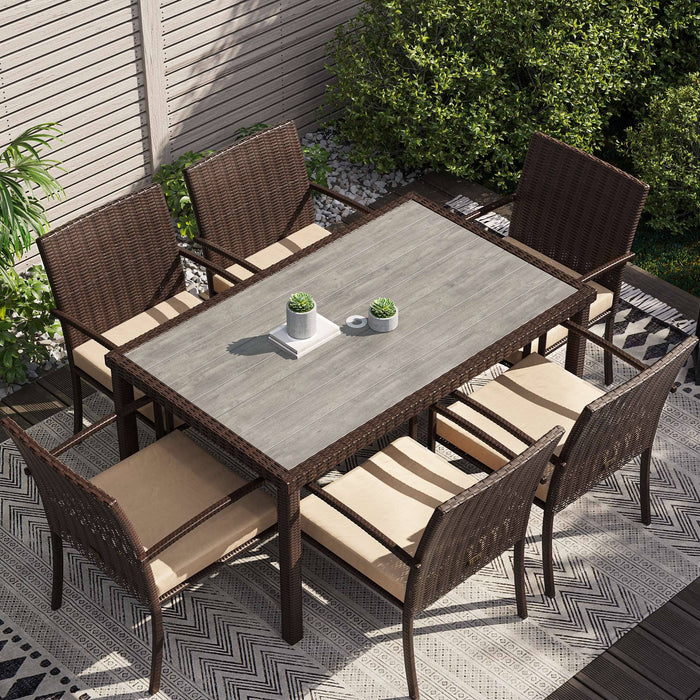 Wicker Outdoor Dining Table Set