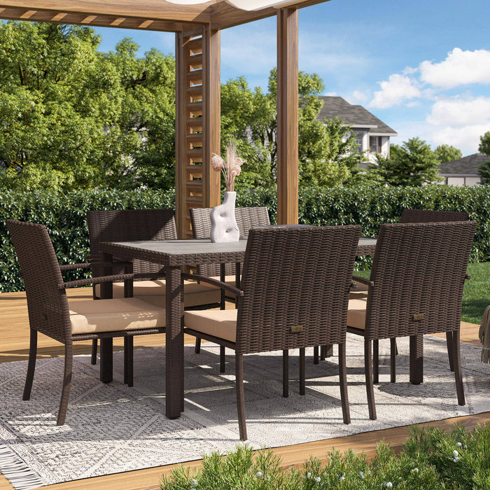 Wicker Outdoor Dining Table Set