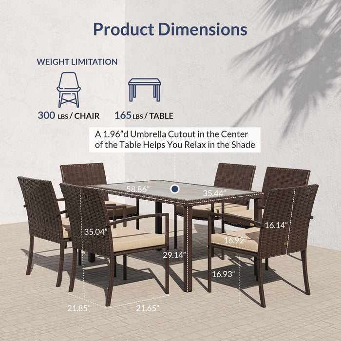 Wicker Outdoor Dining Table Set