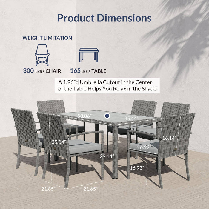 Wicker Outdoor Dining Table Set