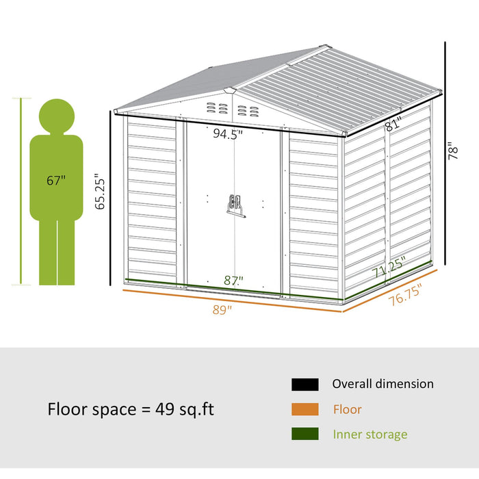 Wooden Style Outdoor Metal Storage Shed