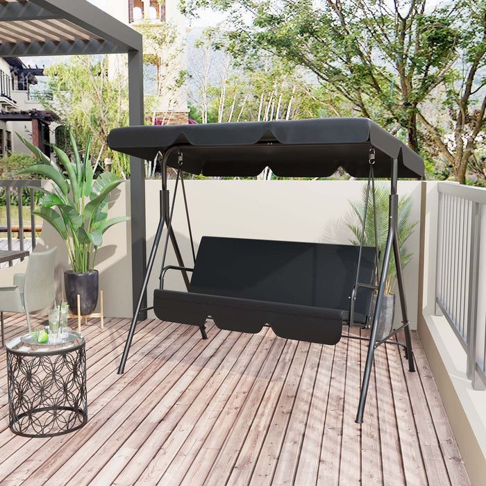 Black Canopy Porch Swing