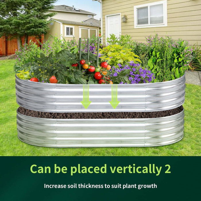 Oval Galvanized Raised Garden Bed