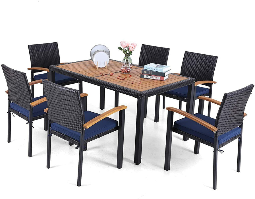 Blue Outdoor Patio Dining Set