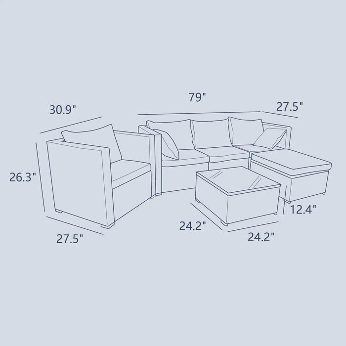 Outdoor Sectional Sofa Set